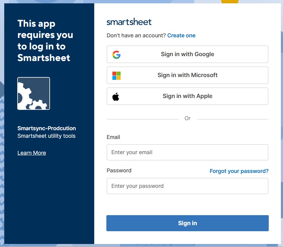 SmartSync preview showing a secured OAuth 2.0 connection flow